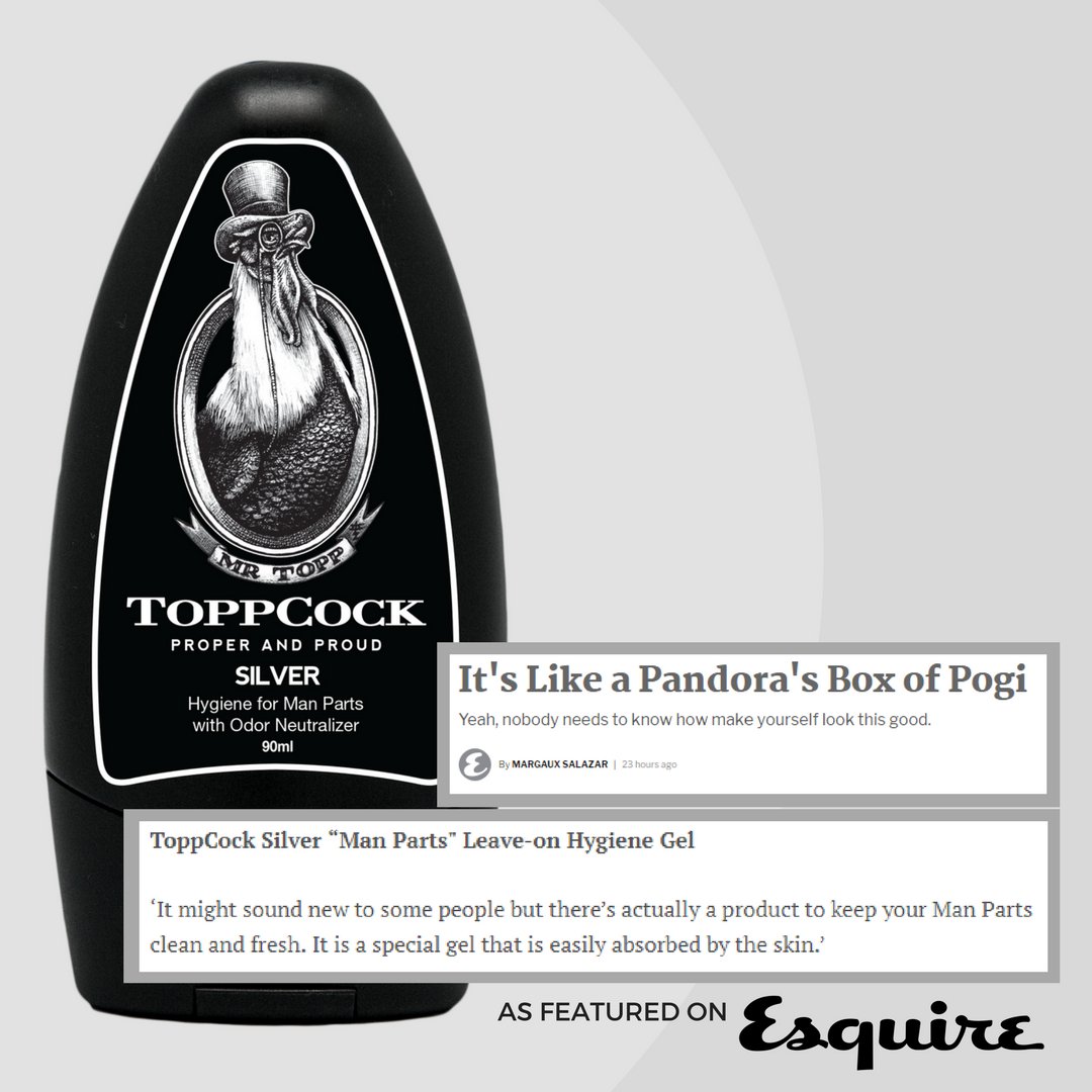 MyToppCock's tweet photo. ToppCock Silver as featured on Esquire magazine.  Read the full article at https://t.co/QyVAv9ezeo

#ToppCock #MensHygiene #Esquire https://t.co/js9gT8Rjlz