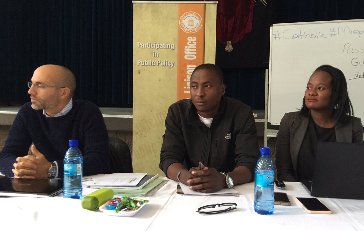 rampehlobo's tweet photo. Sergio of @SIHMA_africa Samson of @JRSSouthAfrica & @Lusungukp of @LHR_SA at the #Roundtable on #statelessness #Catholic #Migrationtraining https://t.co/PvxEwr0yhq