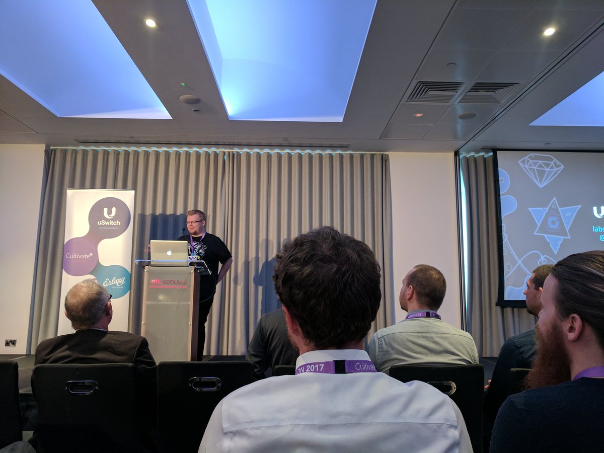 Zeniou's tweet image. @tomasztomczyk  on the podium! #ElixirLDN @uSwitchEng