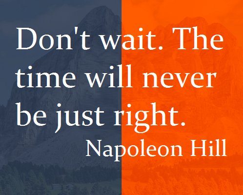 ApexMediaTech's tweet image. Don&apos;t wait. The time will never be just right. 
#Motivational #Quotes