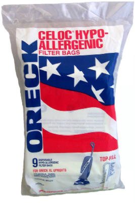 Oreck Commercial PK80009DW Hypo-Allergenic Bags Fits All U2000 Series Upright Pack of 9 