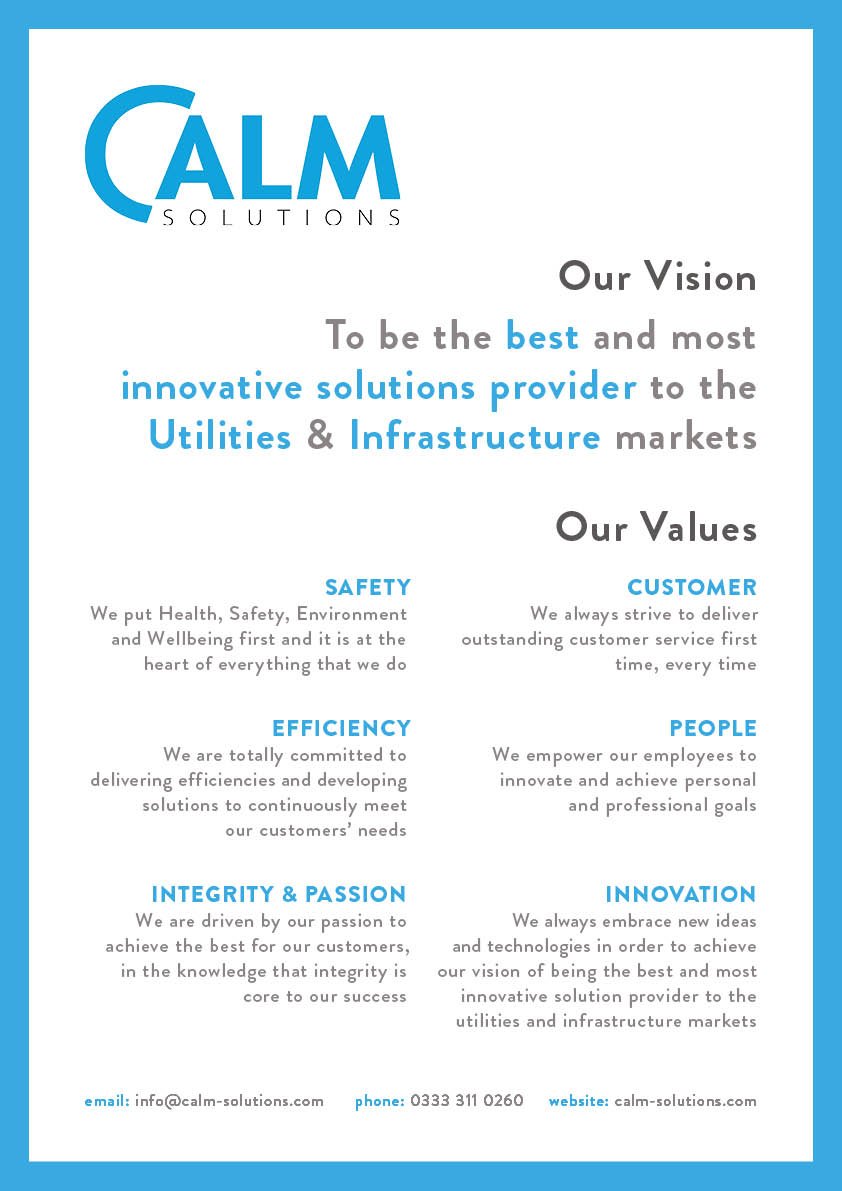 CalmGroup's tweet image. Our Vision and Values #CalmSolutions #Vision #Values