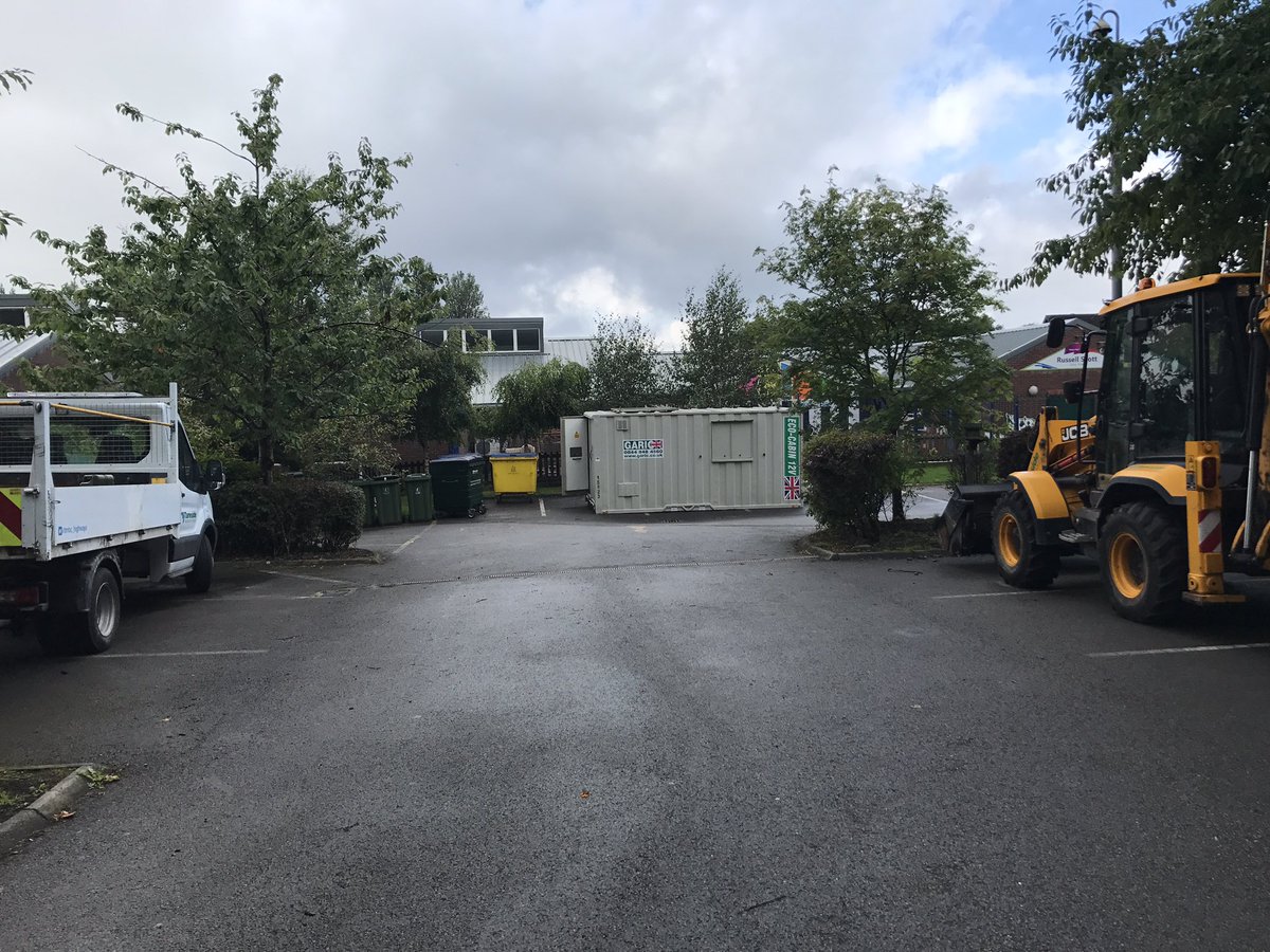 marzy120's tweet photo. Maizys Memorial Garden pathway @RScottPrimaryThanks @tmbc_highways @CllrKieranQuinn Prelims all done Cabins up Diggers ready, Go!@zoelemon4 https://t.co/NJiS6TPK0D