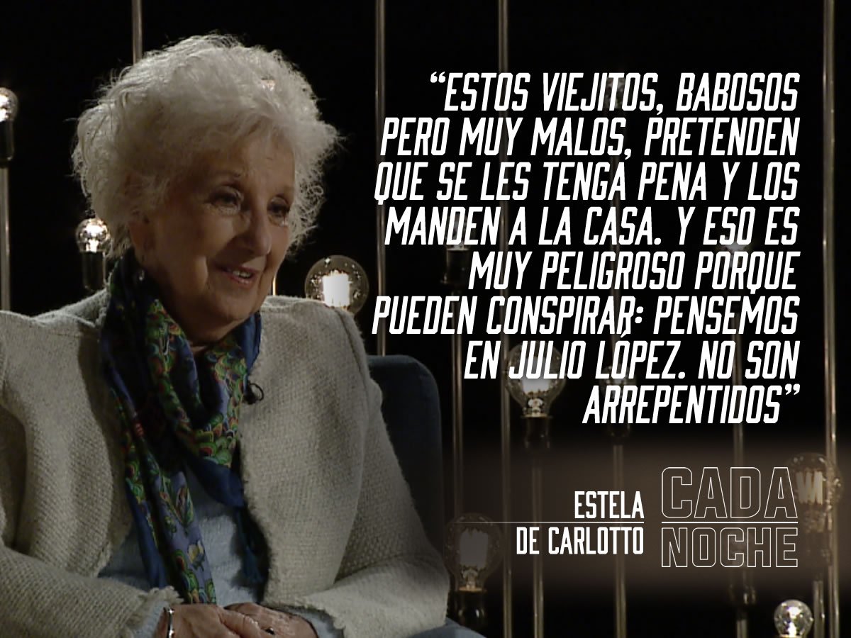 TV_Publica's tweet photo. #CadaNoche | @SilvinaChediek recibió a #EstelaDeCarlotto en @cadanochetvp. Mirá la entrevista completa acá ▶️ https://t.co/oI7z7wTNA1 https://t.co/C0AlDklSbf
