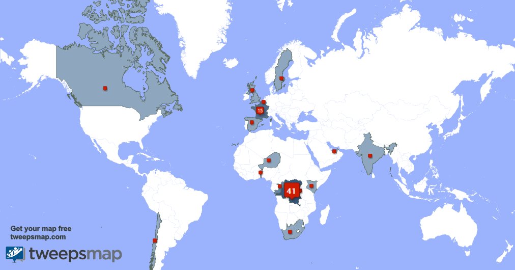 kabongimu's tweet photo. Selon https://t.co/7qaJT3P8vb Mes followers vivent en: République démocratique du Congo(41%),France(15%),Congo(8%) https://t.co/hfHyw74vHb