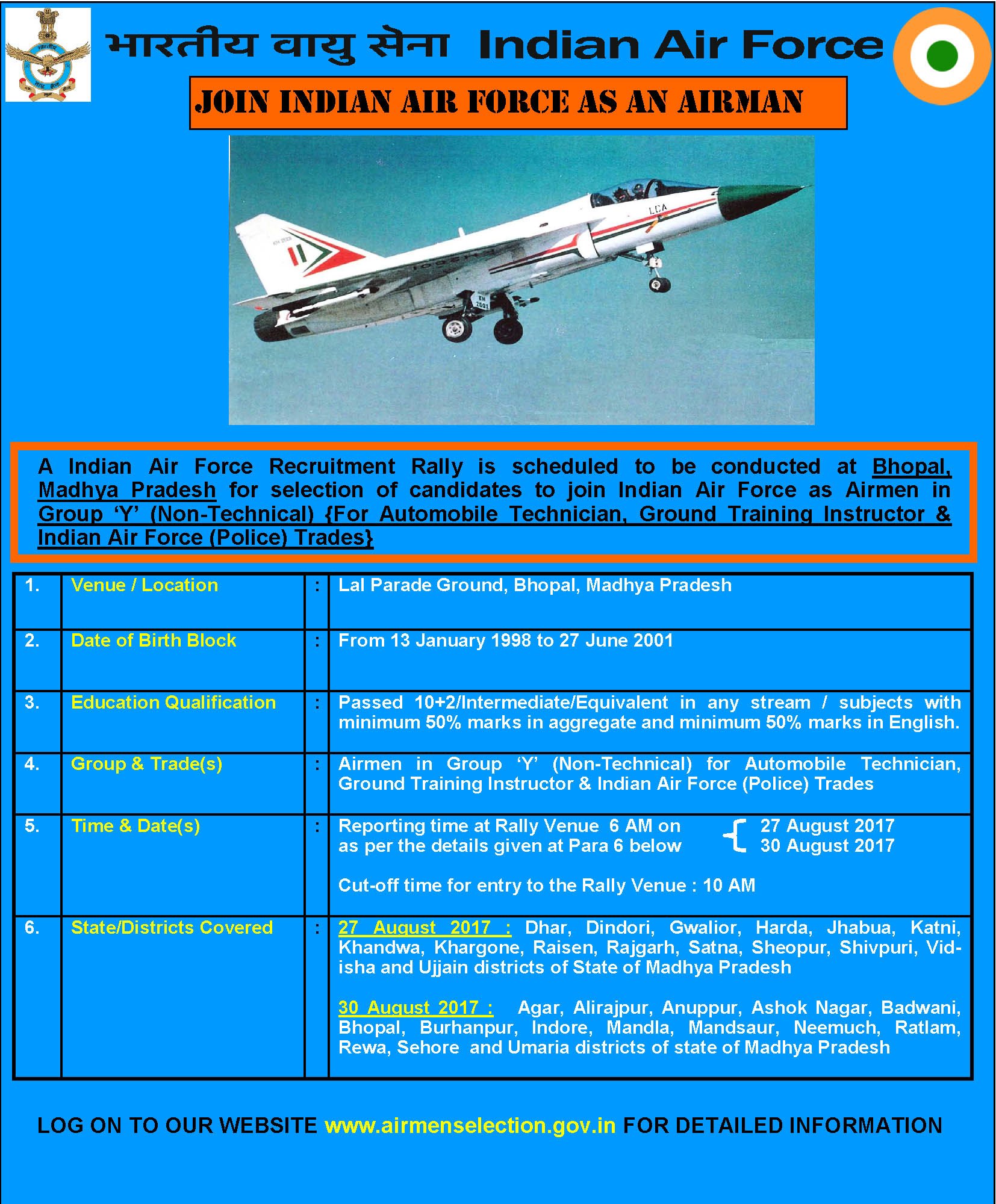 Indian Air Force on X: &ldquo;#IAF #RecruitmentRally for Gp &lsquo;Y 