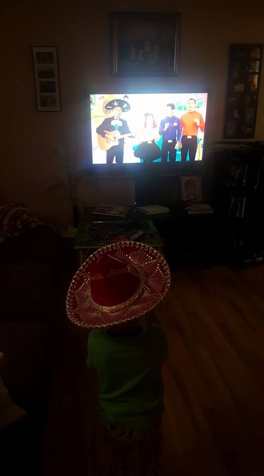 KatOConnor2023's tweet photo. We <3 the Wiggles at our house. When @Anthony_Wiggle wears a sombrero, so does Rylan! @TheWiggles @Emma_Wiggle @Lachy_Wiggle @Simon_Wiggle https://t.co/0CbYkOEKX1