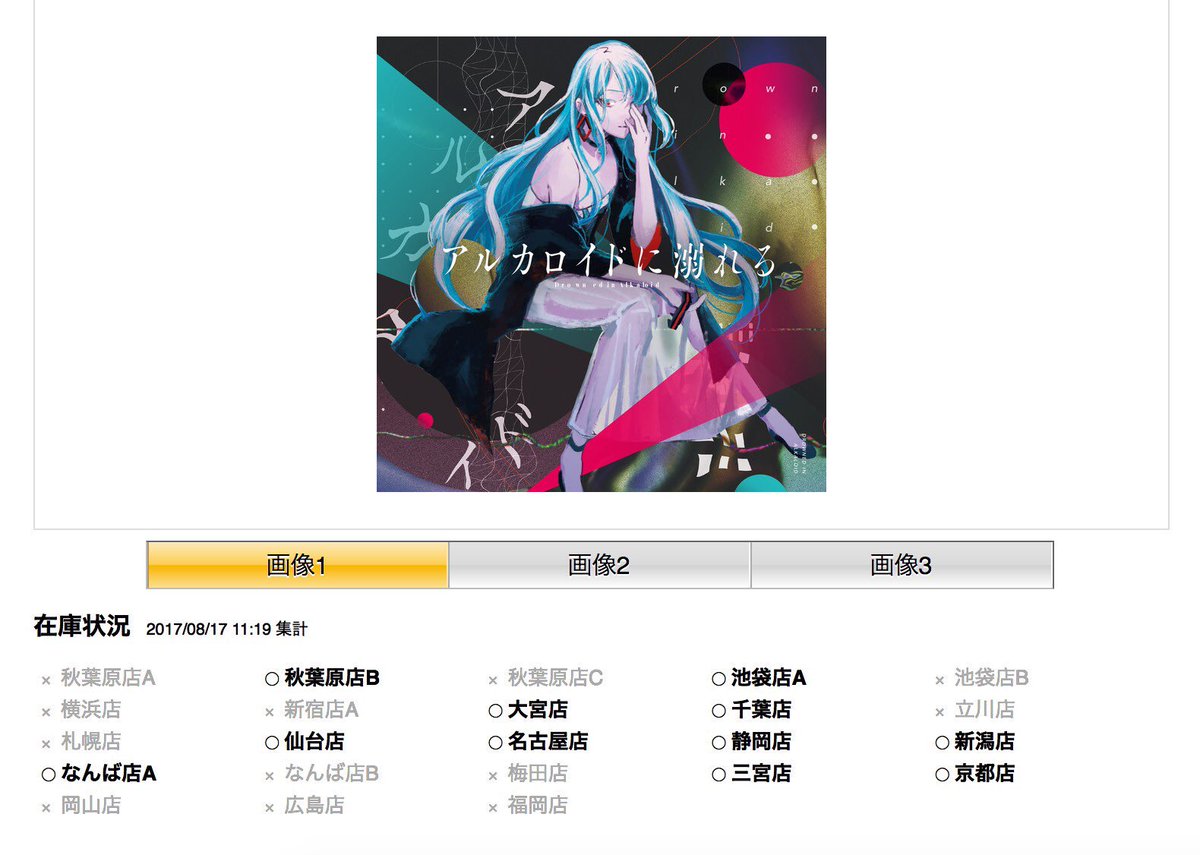 夏コミにて頒布したコンピレーションアルバム「アルカロイドに溺れる