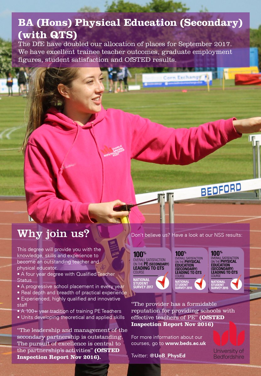 uniofbeds_Teach's tweet photo. We've still got places on our BA PE with QTS🤸‍♂️🤾 course @uniofbeds! Give us a call on 0300 3300 073 to talk about your options in #clearing https://t.co/iCXpDldyWx