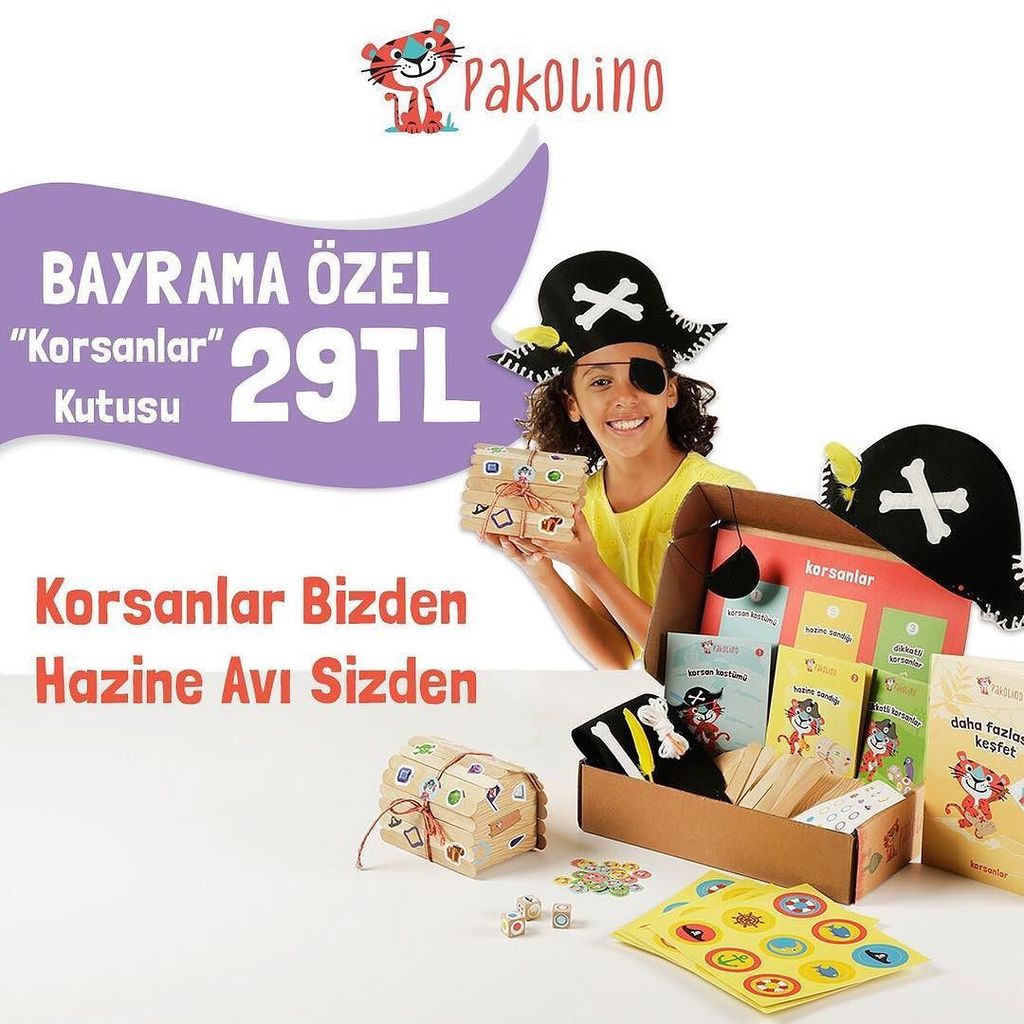 pakolinocom's tweet photo. Bu yaz ☀️ herkes korsan olabilsin diye: Bayrama Özel #PakoKorsanlar 🦑 kutumuz, sadece 29 TL ❤️ Detaylar 👉🏼 profildeki linkte, #PakolinoBlog… https://t.co/qpjxmNrGLe