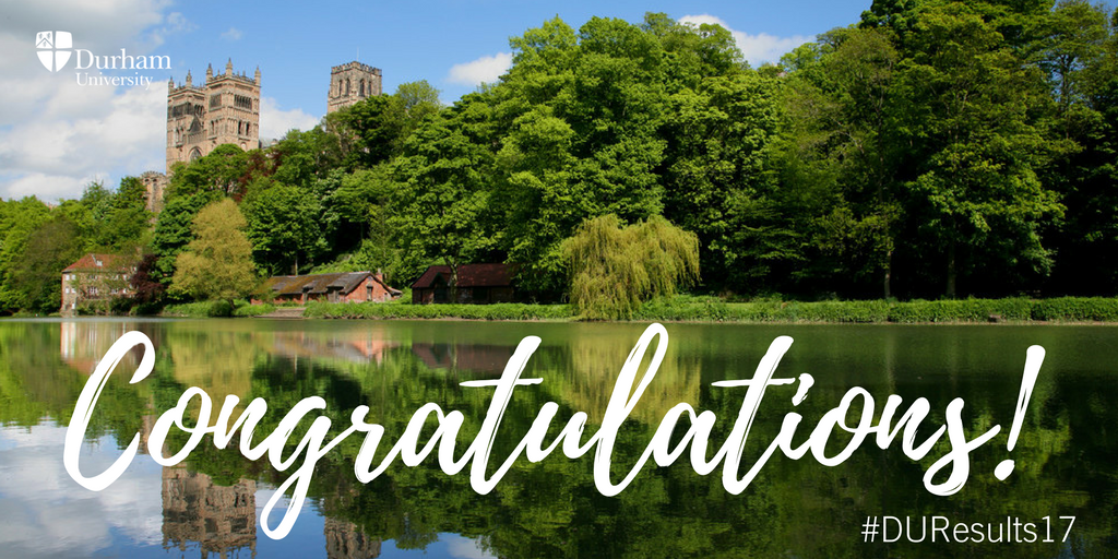 durham_uni's tweet photo. Congrats to applicants who met their offer! Find out how to confirm your place here: https://t.co/93lcYZ1gg1 #DUresults17 #alevelresults https://t.co/fNxo7SbNRM