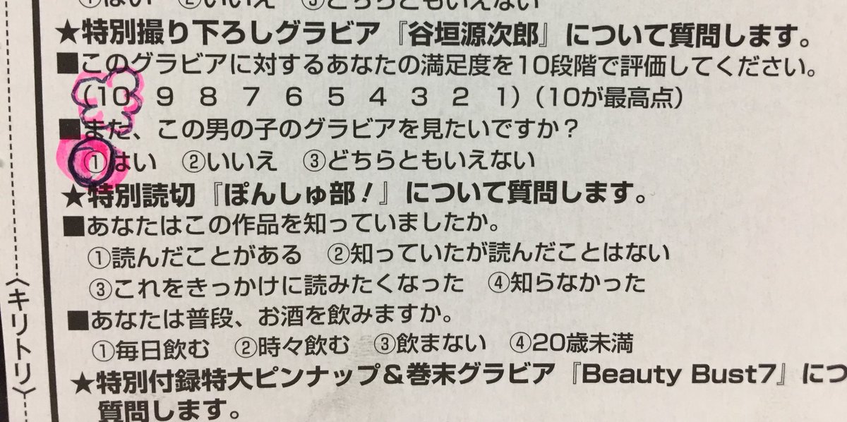 全力でアンケート出していこうな 