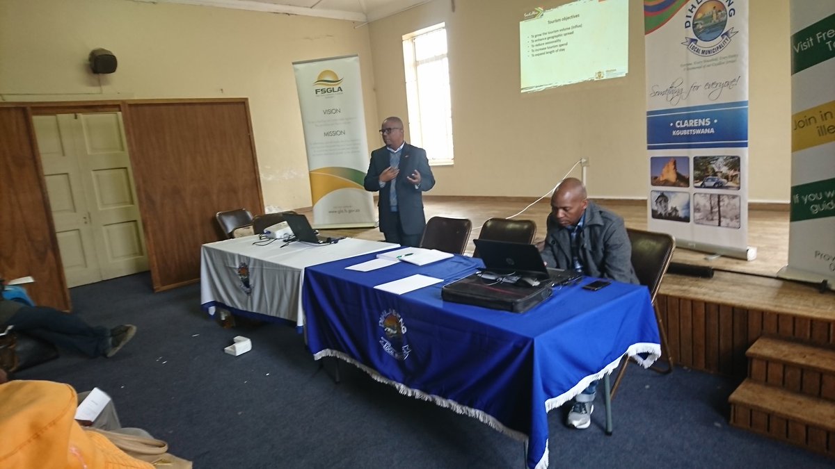 FSGLTA's tweet photo. #Reahlasela #FSGLTA we deliver. GM: Kgotso Thole presenting Tourism https://t.co/NRwvY0nEmV