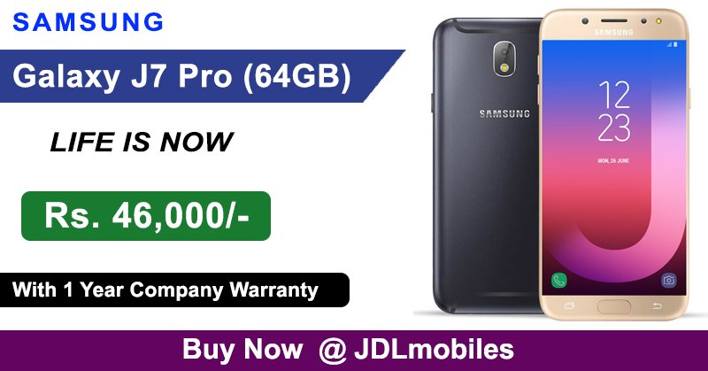 Samsung Galaxy J7 Pro (64GB) SM-J730G Dual-SIM 4G LTE - Rs. 46,000/-

With 1 Year Company Warranty

Buy Now :- jdlmobiles.com/samsung-galaxy…