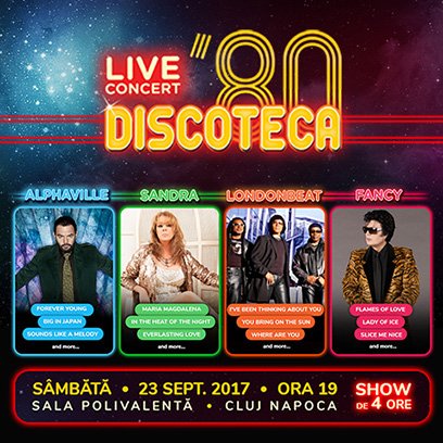 BileteRo's tweet photo. Starurile #alphaville #sandra #londonbeat &amp; #fancy vin la #Cluj pe 23 septembrie. Bilete: https://t.co/fs5nCVYTxm 🔜🎶🔊 #biletero https://t.co/nE3XNTFLab