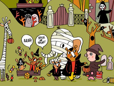 Halloween in August! <a href="/dribbble/">Dribbble</a> dribbble.com/shots/3741865-…
#halloween #kidlitart #illustration #trickortreat #characterdesign