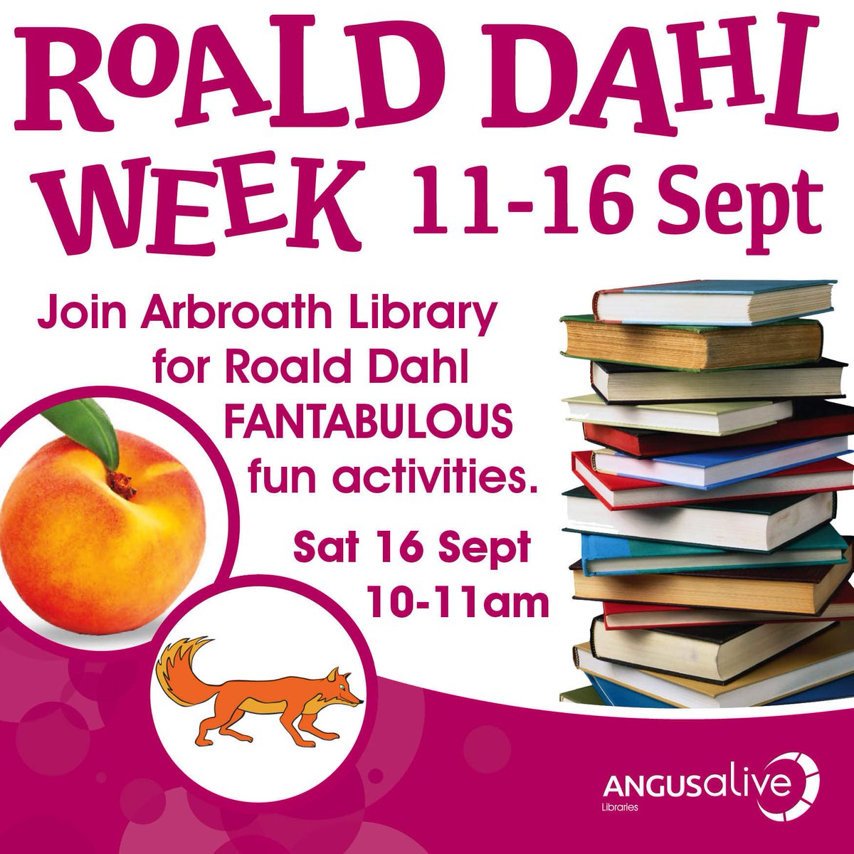angusalive's tweet image. #RoaldDahlWeek in #ArbroathLibrary promises to be a FANTABULOUS time!
Book online to avoid disappointment: ticketsource.co.uk/date/397690