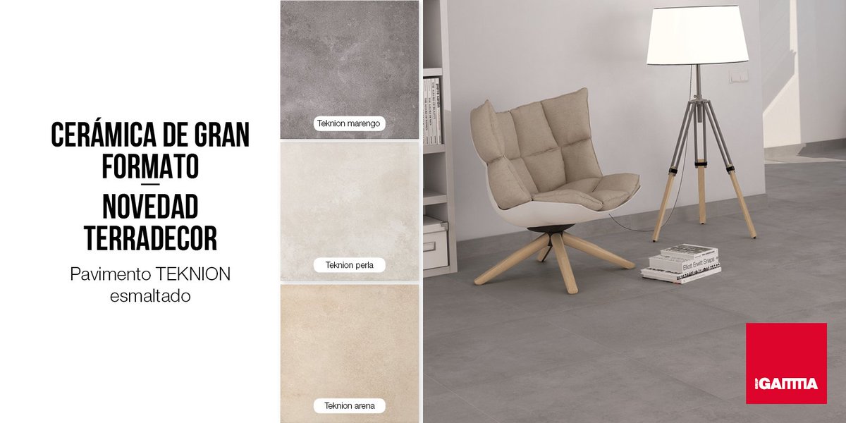 grupgamma's tweet photo. #Pavimentos de gran formato ideados para grandes espacios. TEKNION de #terradecor esmaltada y en 3 tonos, una elegante opción. https://t.co/r1XtoYCUpj