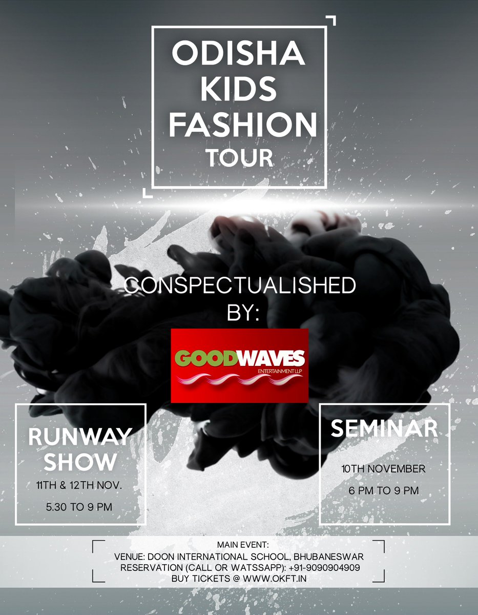okft_in's tweet photo. Odisha Kids Fashion Tour to be held at Doon International School from 10-12 November,2017. 
#odishakidsfashiontour https://t.co/SPOE5CjV9Q