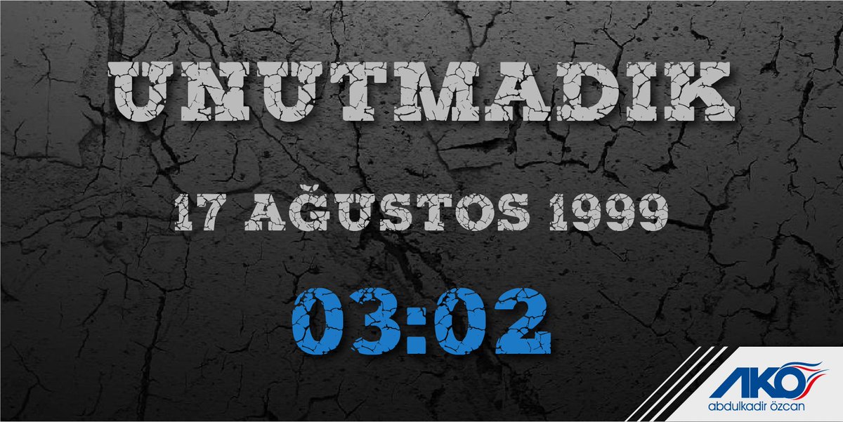 #17Ağustos Depremi'nde hayatını kaybeden vatandaşlarımızı saygı ve rahmetle anıyoruz. #Unutmadik