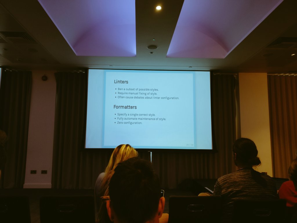 mariaInTech's tweet image. Linters are great but can&apos;t really guarantee style consistency. So @louispilfold went on building a formatter. 👌 #ElixirLDN @Honeycomb_tv