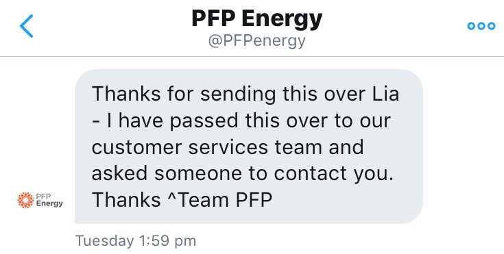 schmee89's tweet photo. @PFPenergy @adrianleaker @PFPenergy it's been almost 48 hrs and still not heard back from the customer services team. A very unhappy customer. https://t.co/C2oyk7wLm2