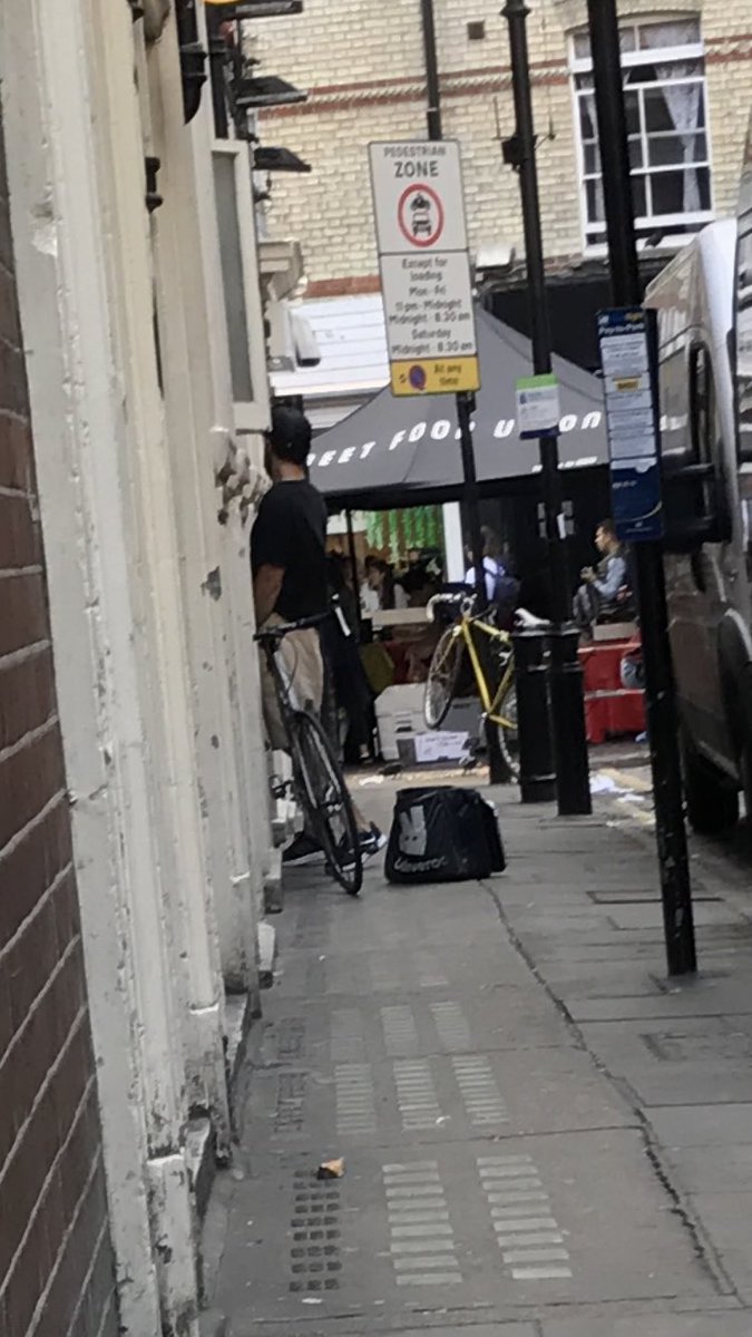 Our_Gary's tweet photo. @Deliveroo 15:10 Winnett Street Soho! One of your guys pissing on a fire exit of the theatre! Nice! https://t.co/TtGqXsCBJH