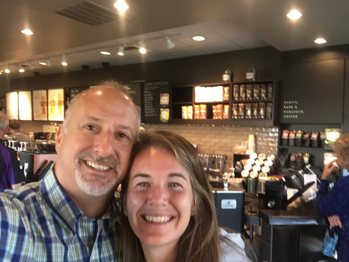 DavidRosowsky's tweet photo. Ran into Coach Kristi, UVM women's soccer head coach, powering up at Starbucks this AM. #CatFuel βοΈ https://t.co/qo4tHL5U7x