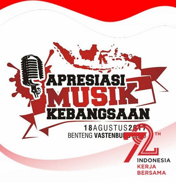 Don't miss it guys!  
Apresiasi Musik Kebangsaan.  
18 Agustus 2017, pk 19.00 - 23.00 di Benteng Vastenburg #KotaSolo. 
GRATIS! 
#AMK2017