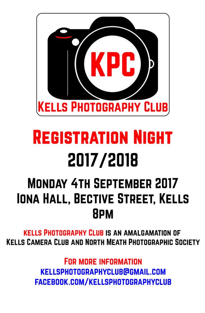Kells Photography Club is the new camera club in Kells an amalgamation on <a href="/realKCC/">kells camera club</a> &amp; <a href="/NorthMeathPS/">NMPS</a>. See poster for registration details
