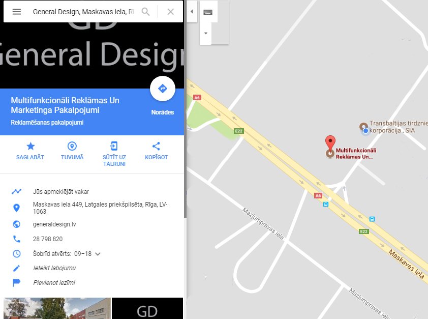 Ja Tavs uzņēmums nav atrodams Google Maps, tad apdomā vai Tu vispār eksistē. Labā ziņa: to ir viegli risināt, vienkārši sazinies ar mums.