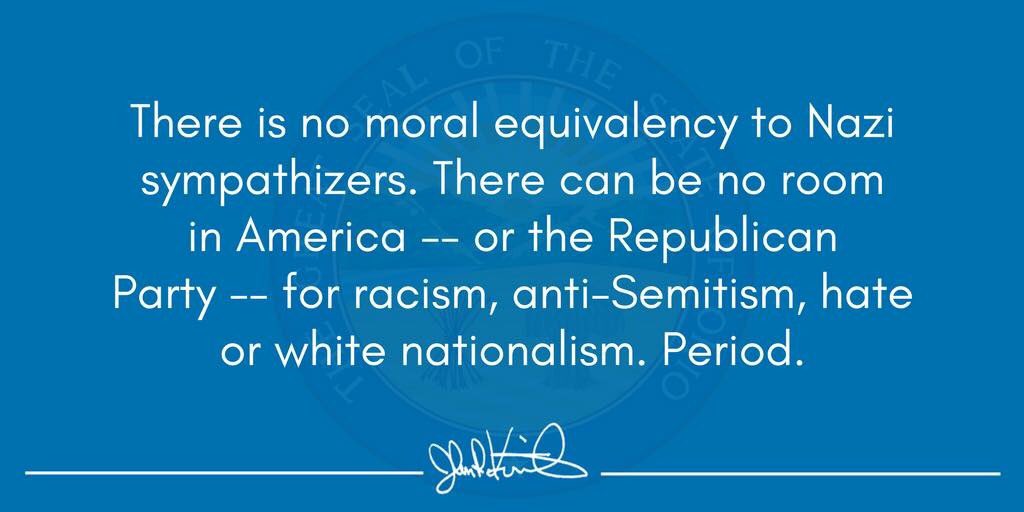 Shadowcat2017's tweet image. The president of the US is attacking a senator for denouncing Nazis. Take a minute to think about that.