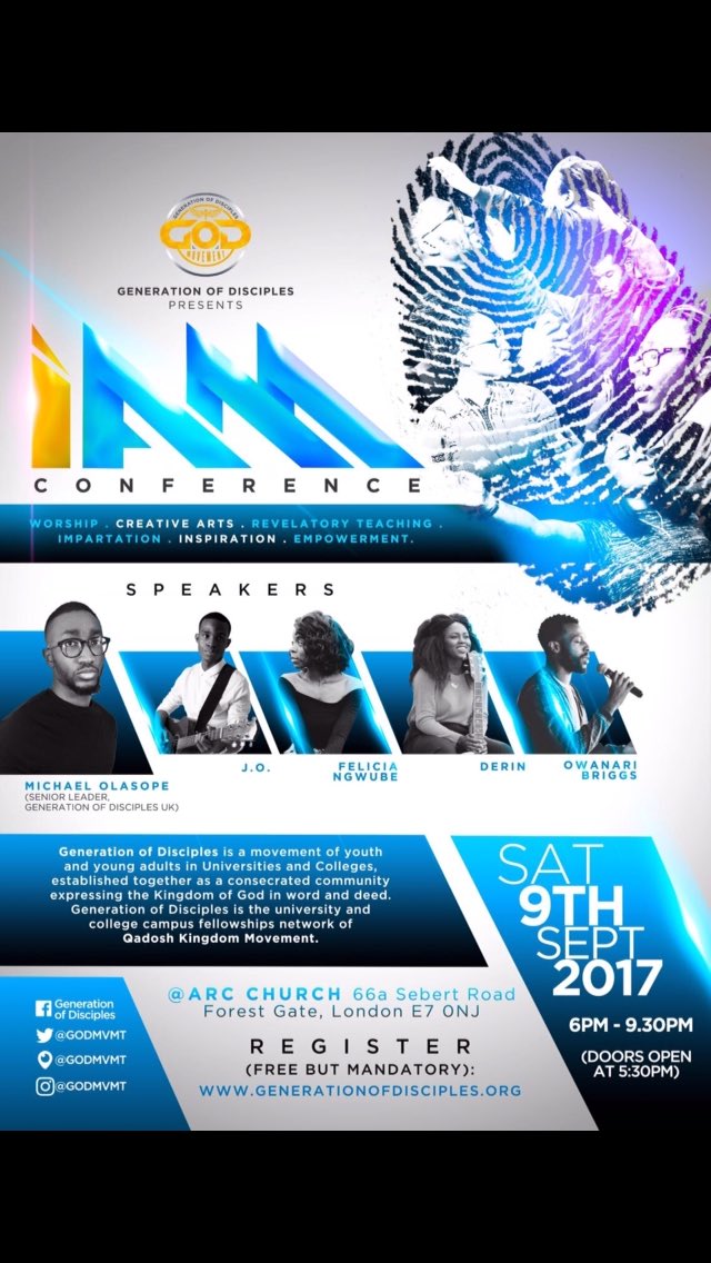 Unkle_David's tweet photo. You can't afford to miss this!
#IAmConference
#GenerationOfDisciples
#GodMvmt https://t.co/BWrHYFYtqp