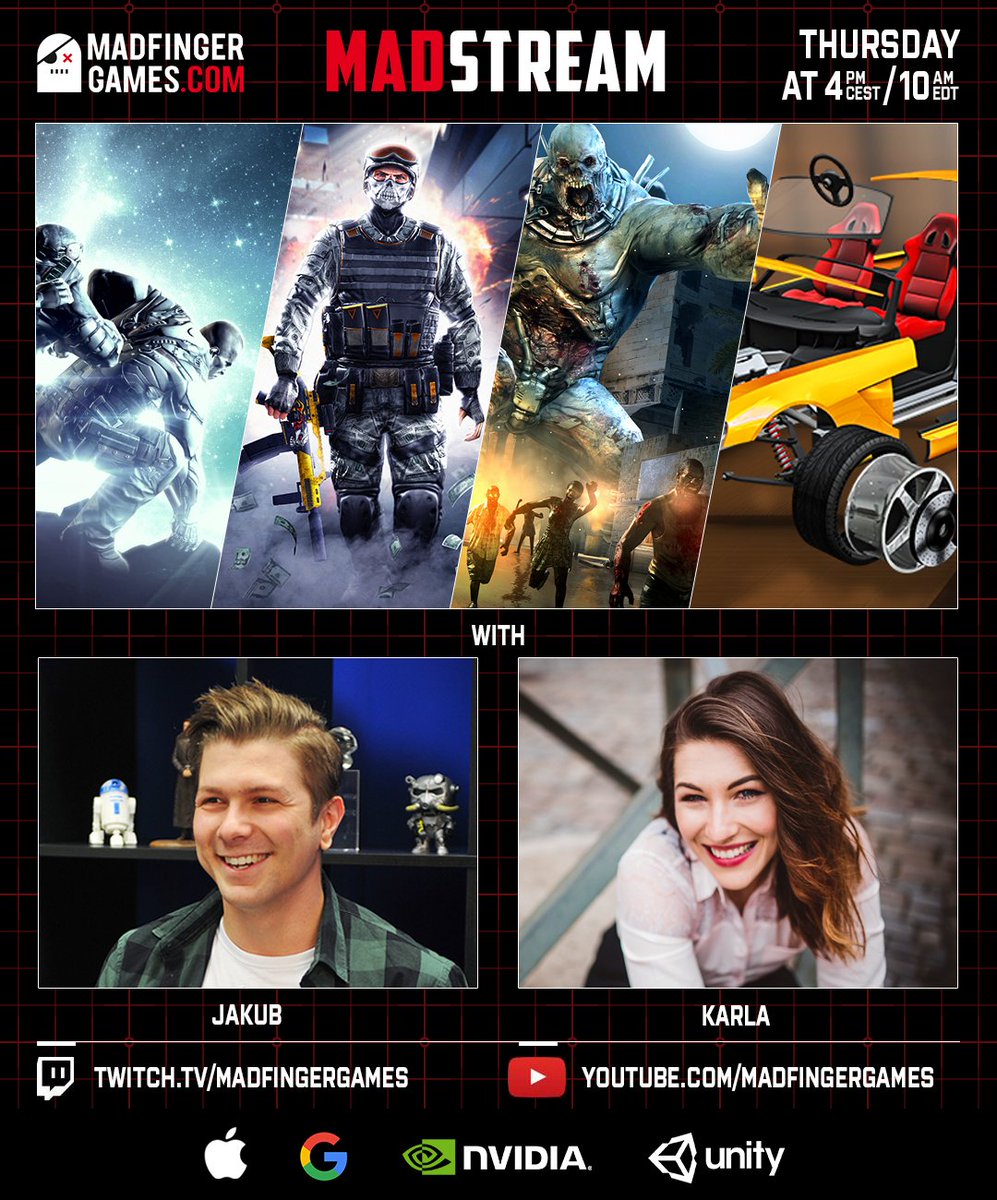 MADFINGERGames's tweet image. Come join us on the stream in just 15 minutes! You can watch the stream on our YouTube, Twitch or UNKILLED's Facebook page!
#MADstream