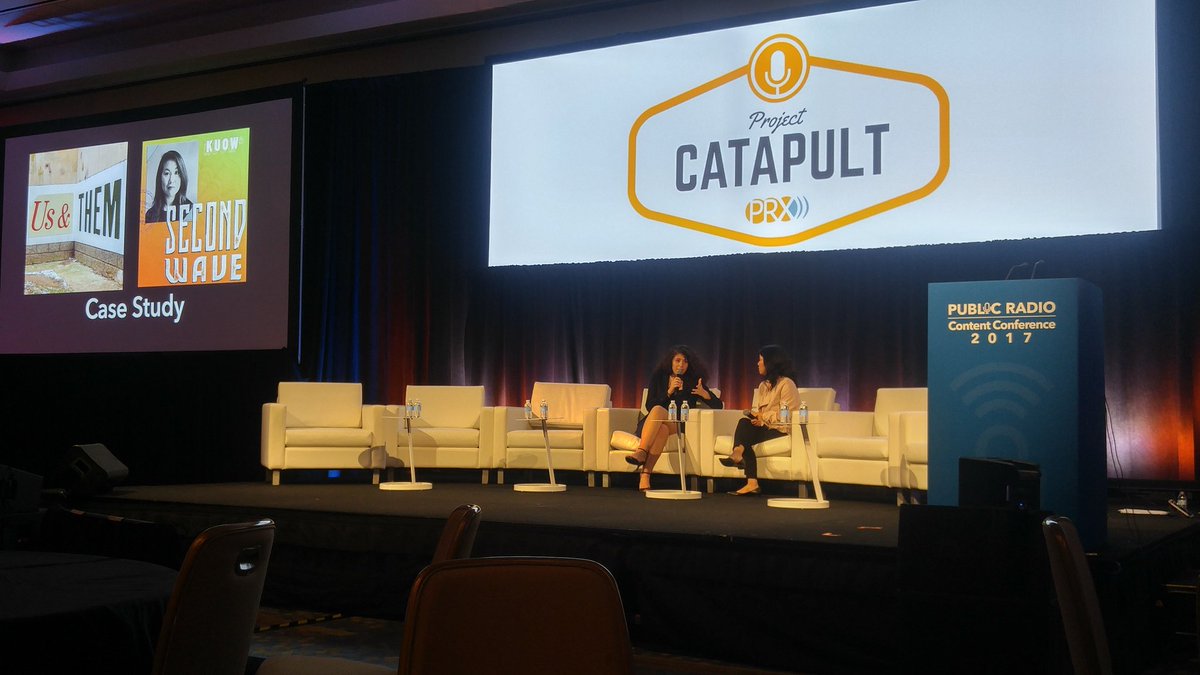 hotspr's tweet photo. At #PRPD17, @AChangeOfTune talking @usthempodcast and @prx Catapult with @TanInSeattle. https://t.co/43sH0tyM30