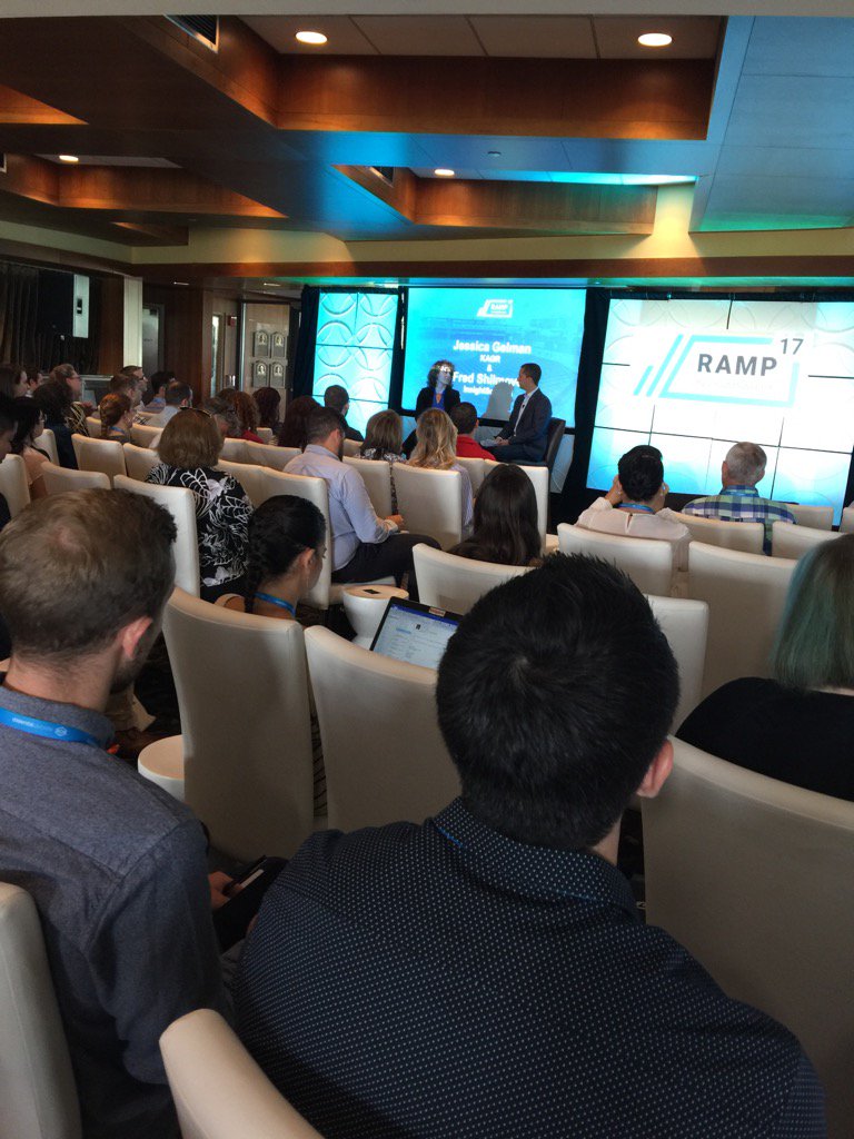 lharringtonnl's tweet photo. Jessica Gelman of KGAR talking about tracking data, but also "creating" data. #Ramp7 @scribesoft https://t.co/7o3G5Lgdg5