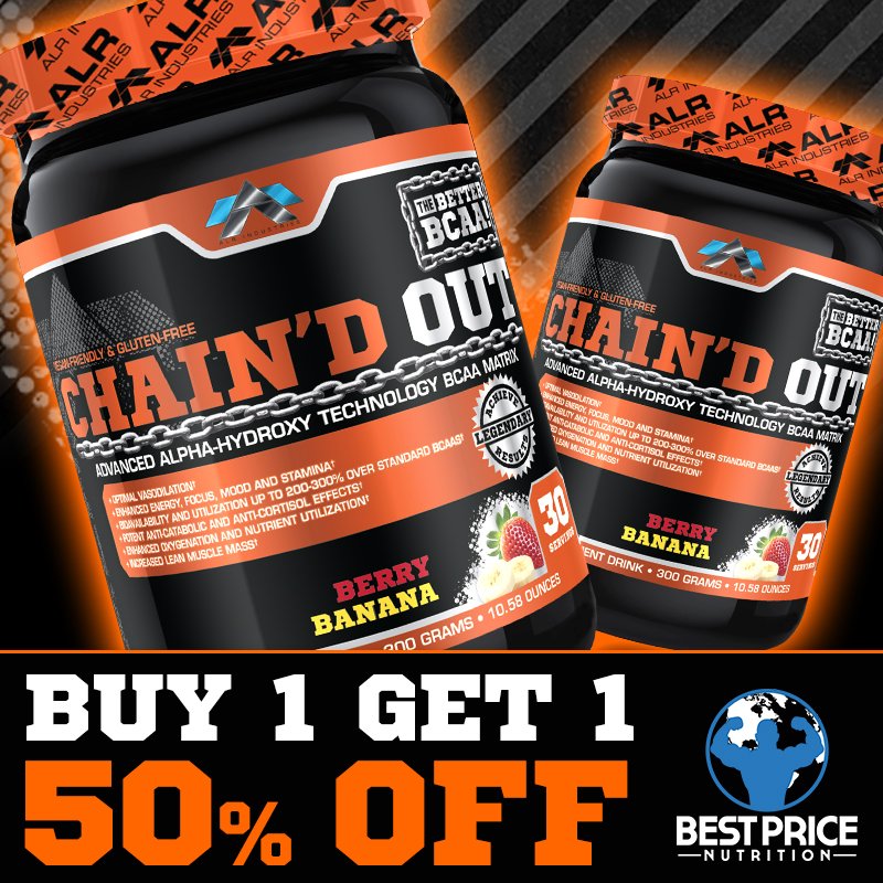 alrindustries's tweet photo. Today score #ChaindOut Buy 1, Get 1 50% OFF from @bpricenutrition!! Visit https://t.co/y1bqM4jP2T , to place your order today!! https://t.co/P6zw44oVYq