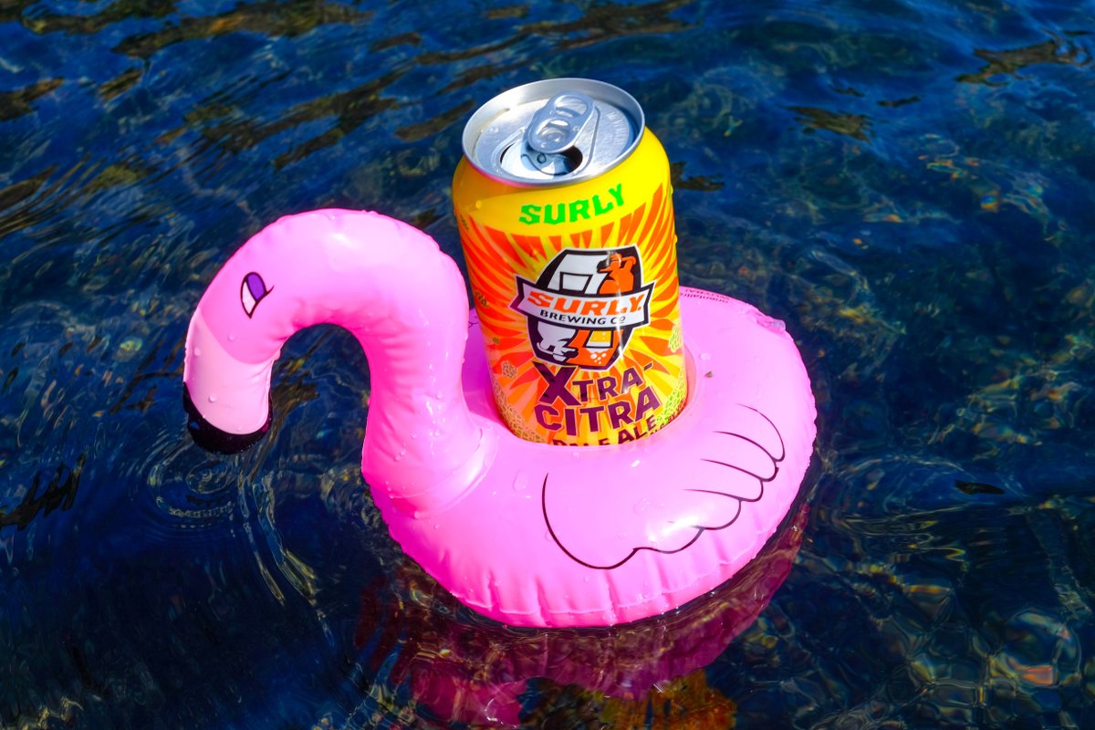 surlybrewing's tweet photo. Xtra-Citra is the perfect summer beer that you can enjoy year-round. Flamingo not included. https://t.co/6w8DxoMIPZ