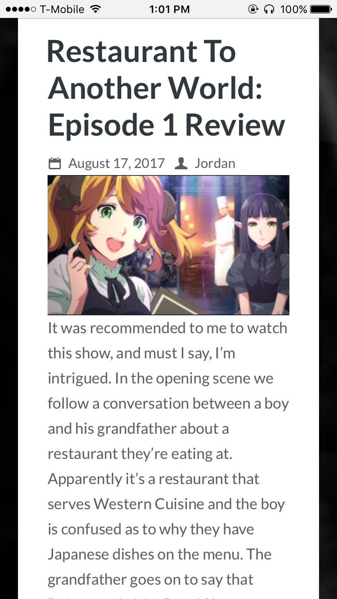 GoatAnime1's tweet photo. New post following Restaurant To Another World is now on the site guys! Check it out https://t.co/cO1686TOZb ☺️ https://t.co/Pevm5RYVPa