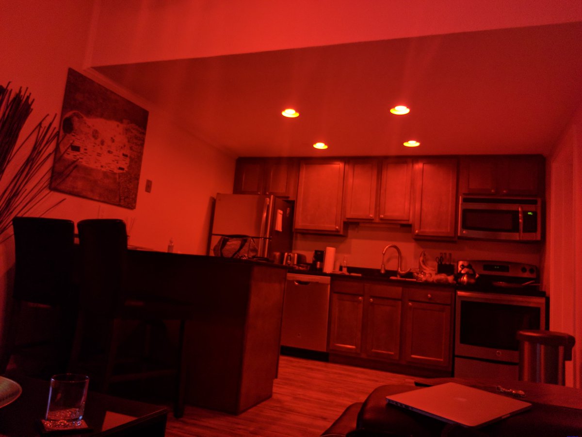 juermaine's tweet photo. I got the lights in my apartment programmed to turn red when I say "On piru" and blue when I say "What up cuh?" My girlfriend hate me. https://t.co/LnIj8IZJKq