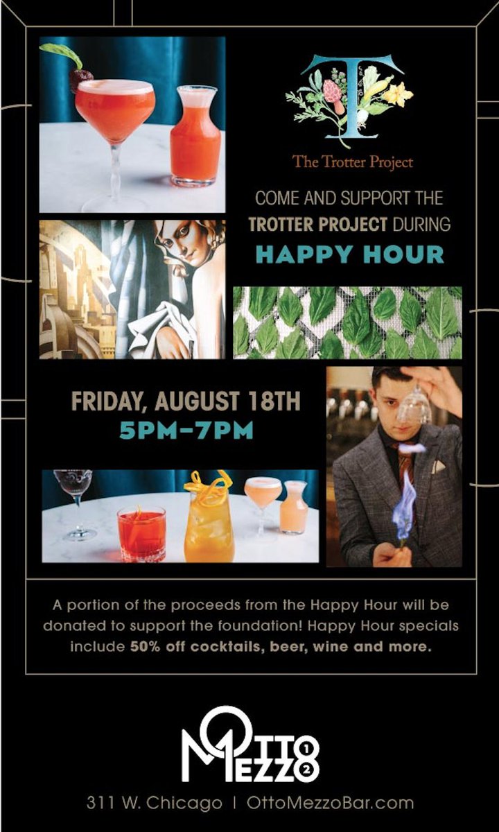 Support #CulinaryArts #Mentorship w/us through the <a href="/TrotterProject/">The Trotter Project</a> Friday 5-7p @OttoMezzoBar - bit.ly/2wbkrmi.
