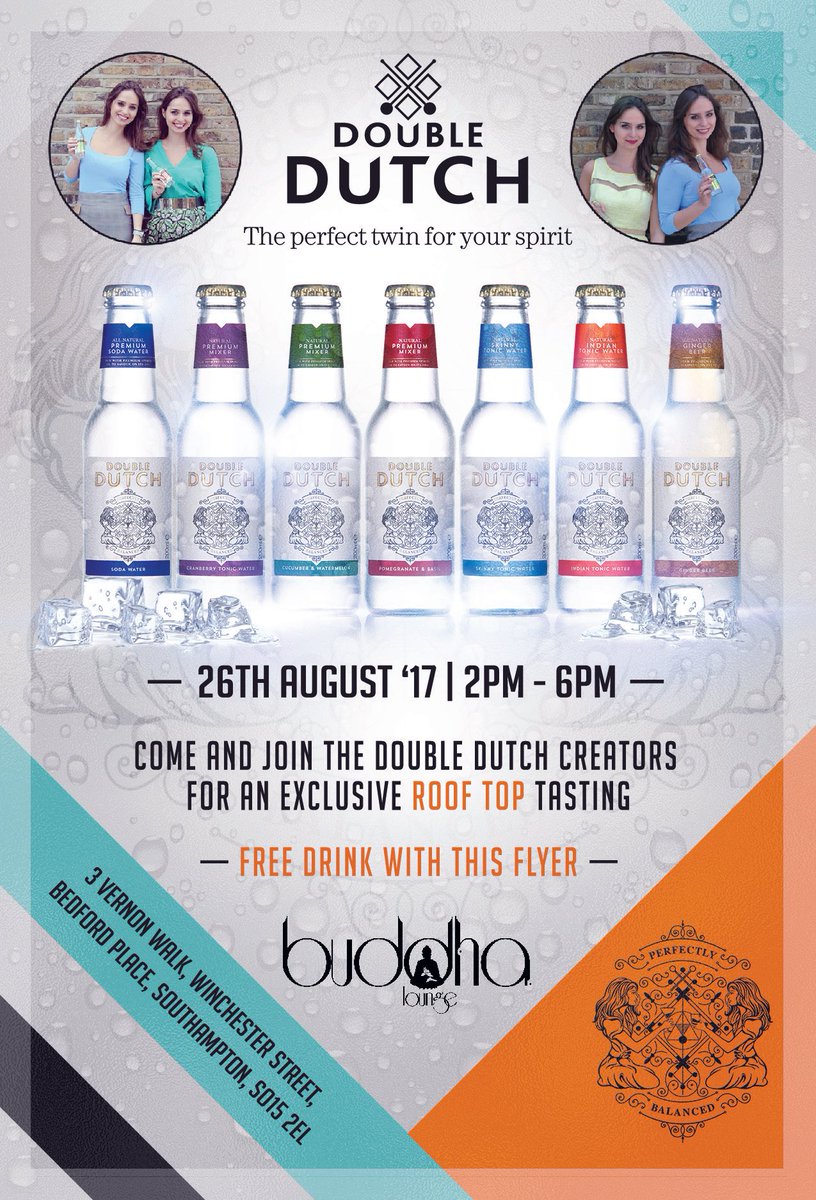 BuddhaSoton's tweet photo. FREE drink on arrival and FREE entry! Double Dutch Gin tasting afternoon! https://t.co/2eVKeWR7q0