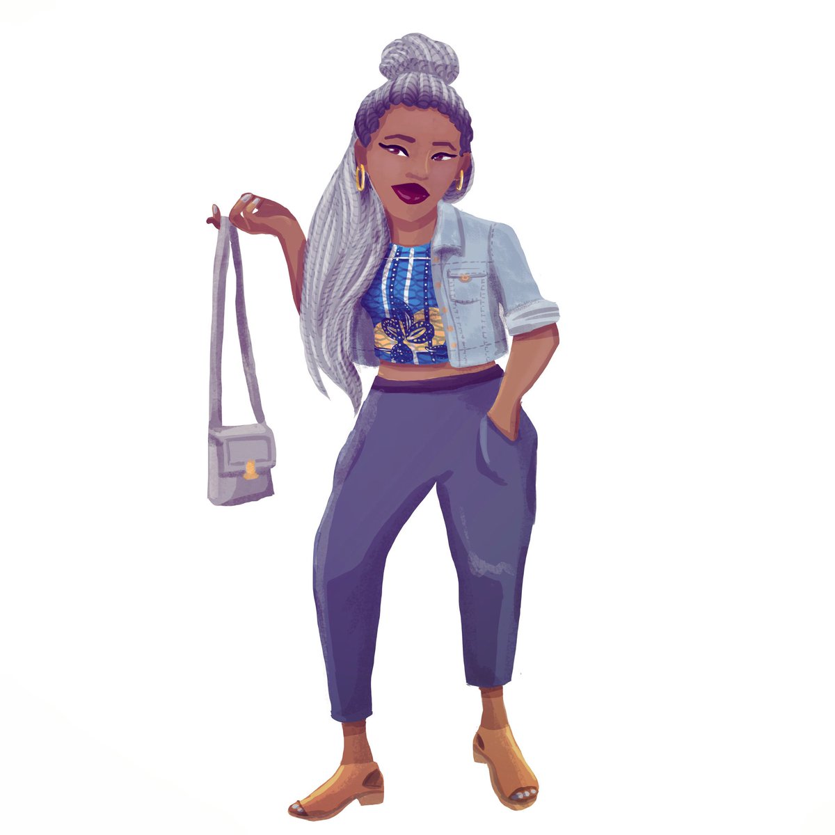 And here's another outfit change! I'm wearing my favourite African print from <a href="/JekkahDotCom/">JEKKAH</a>  #Thursday #Illustrator #artist #BlackGirlMagic