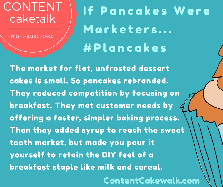 ContentCakewalk's tweet photo. If you're building a brand, look to the pancake. #MarketingStrategy #Plancakes https://t.co/Y31sCEsHte
