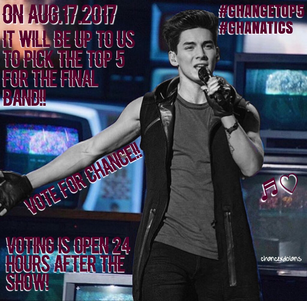justjoo26's tweet photo. Don't forget to vote tonight-tomorrow for Chance !! @ItsChancePerez #VoteForChance #chanatics #ChanceTop5 https://t.co/WtTuBz17dV