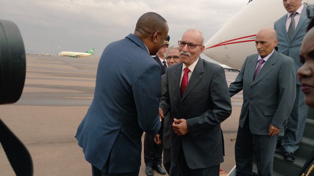 gahigip's tweet photo. Brahim Ghali, President of the Sahrawi Arab Democratic Republic just arrived for #InaugurationDay https://t.co/docMmcwqvy