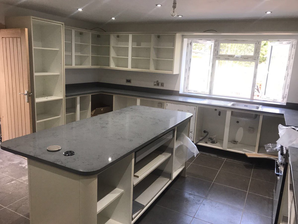 Grey marfil quartz 30mm just fitted,another happy customer#surfacestoneuk.com#01224483036