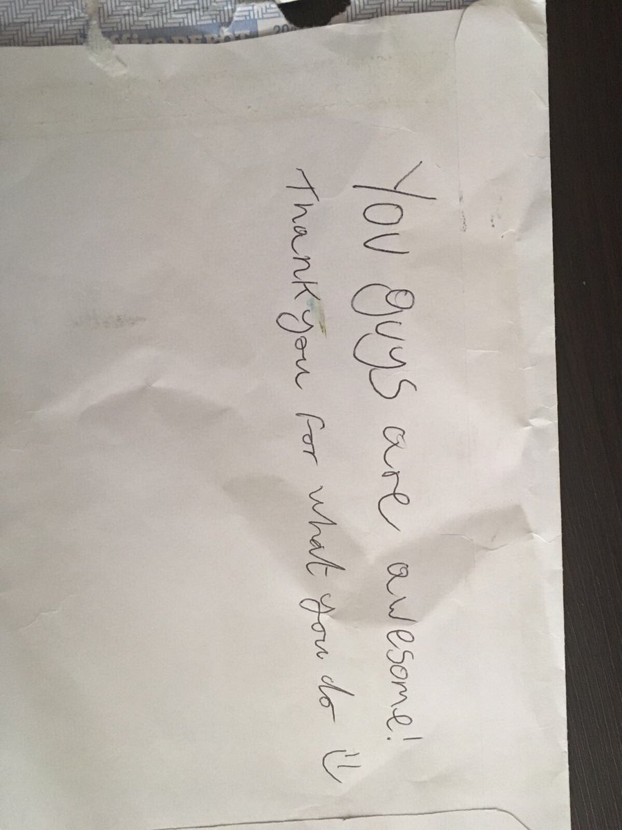 A lovely note from some lovely guests #TeamGreenock <a href="/AndyFr4ncis/">AndyFr4ncis</a> @mrbryanwatters