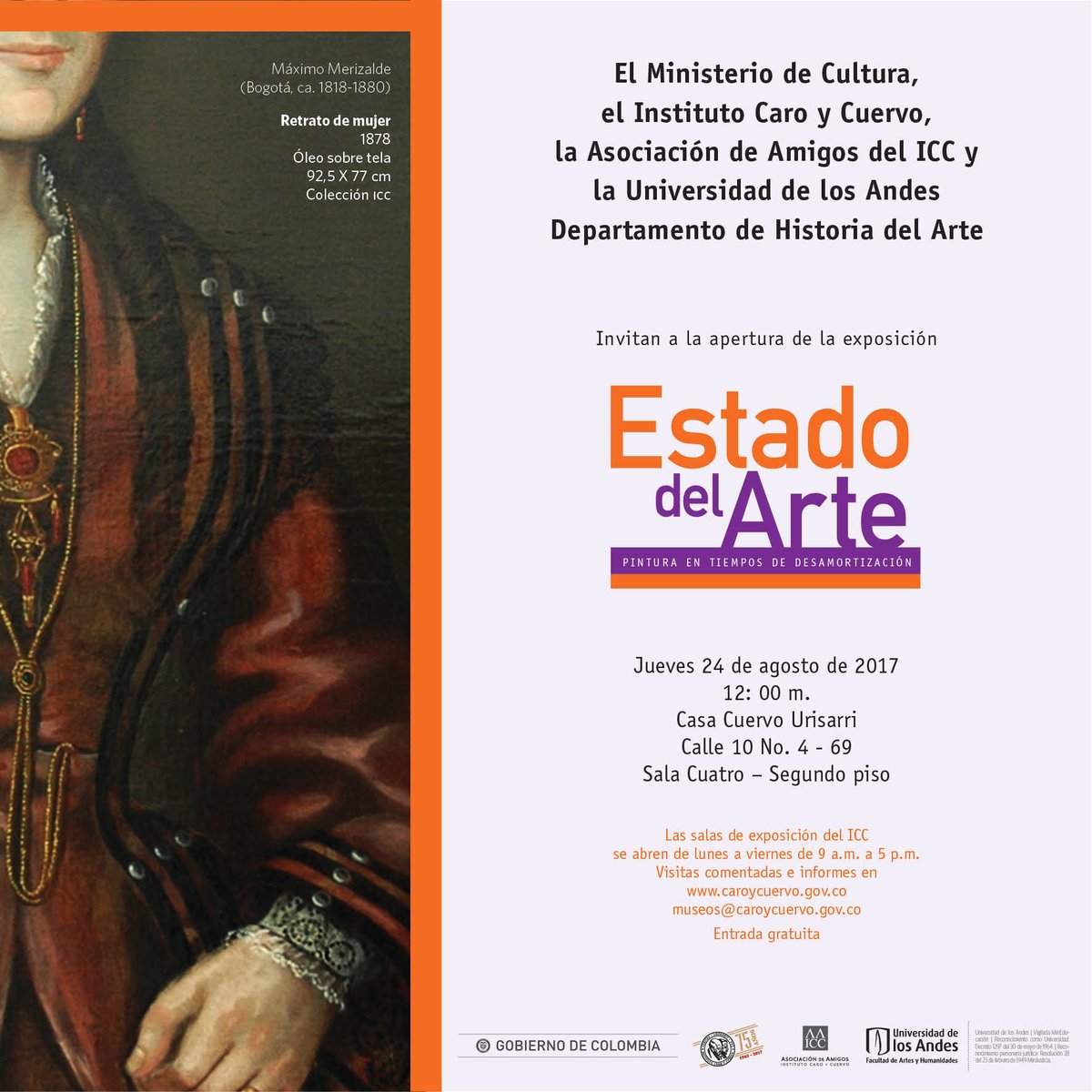 #CaroyCuervo75Años Inauguración de la exposición “Estado del arte: pintura en tiempos de desamortización”. Ago. 24/12:30 pm.
