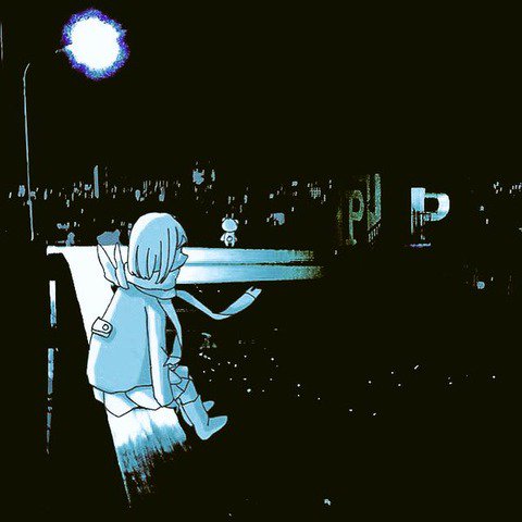 「こっそり描いてる女の子とくまちゃんシリーズ(夜景含み) 」|愛乃嘘子/ainousokoのイラスト